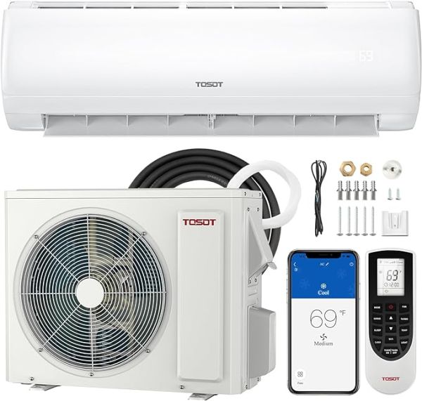 TOSOT 9,000 BTU Mini-Split Air Conditioner, Wifi Enabled Ductless Inverter Split System